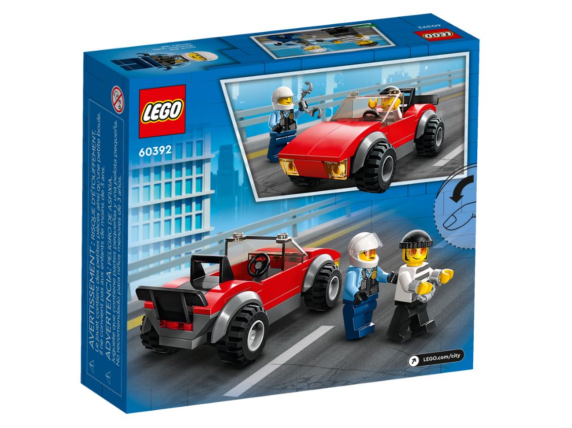 LEGO CITY LA POURSUITE DE LA VOITURE EN MOTO DE POLICE 60392 LEGO City